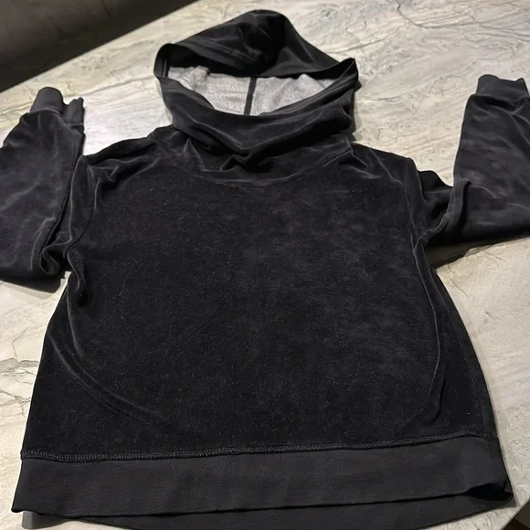 Black Velour Hoodie - Picture 4 of 5